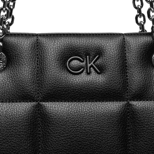 Calvin Klein Square Quilt Chain Shopper Handbag K60K612019 Черный