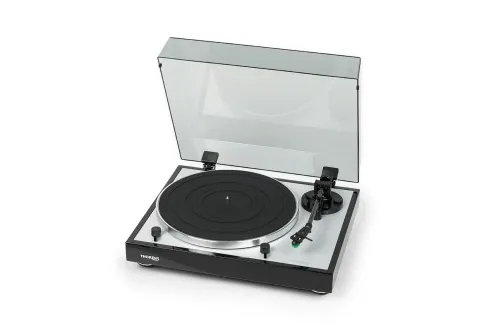 Gramofon Thorens TD 402 DD Półautomatyczny Napęd bezpośredni Przedwzmacniacz Czarny błyszczący