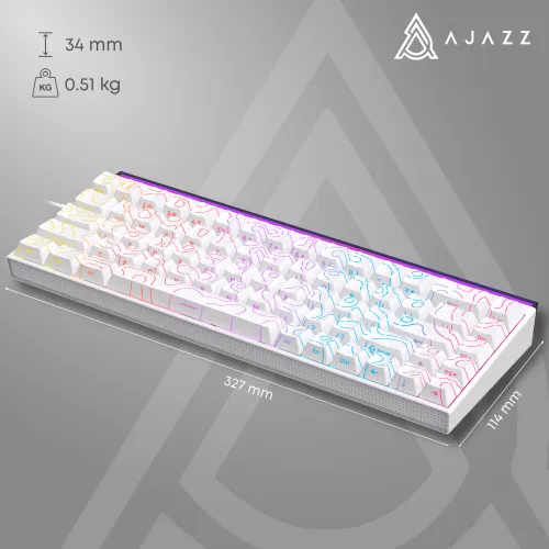 Klawiatura mechaniczna Ajazz NK68 Red Switch Biały