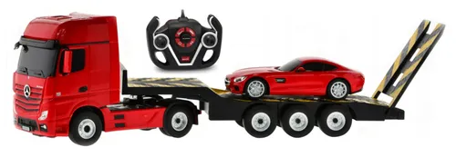 Zdalnie sterowany samochód COIL auto RC pilot duży zestaw 2 auta Mercedes Actros z lawetą 1:24 RTR czerwony