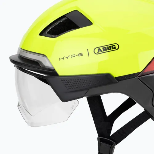 Kask rowerowy z kierunkowskazami ABUS Hyp-e Ace signal yellow
