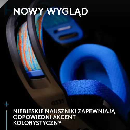 Słuchawki bezprzewodowe z mikrofonem Logitech G535 Lightspeed Nauszne Czarno-niebieski