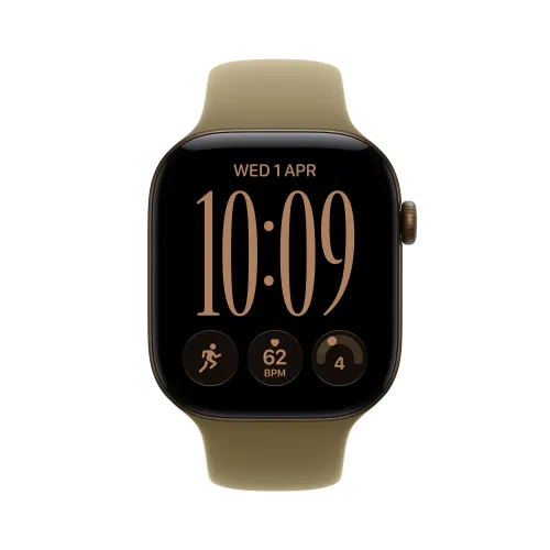 Apple Watch Series 12 GPS 46mm z aluminium Ciemny brąz Pasek Sportowy Oliwka - M/L