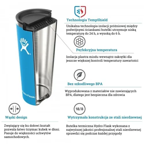 Kubek termiczny 650 ml Tumbler Hydro Flask - pacific
