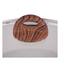 AMBITION Nature 28 cm biała - patelnia nieprzywierająca z pokrywką