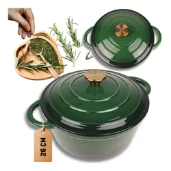 Garnek żeliwny HAGE DQ26-bottle green 5L