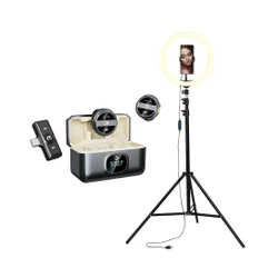 Mikrofon HAWK HW-MIC201 + Lampa pierścieniowa XLINE SF600 selfie ze statywem 210 cm