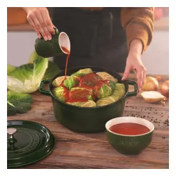 STAUB La Cocotte 3,8 l zielony - garnek żeliwny z pokrywką