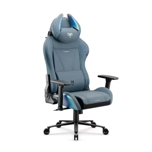 Fotel Diablo Chairs X-Horn 2.0 Normal Size Rainbow Blue Gamingowy do 140kg Tkanina Niebieski