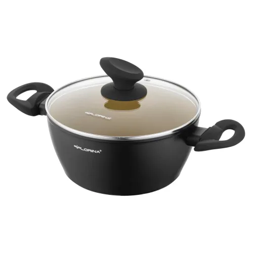 Garnek aluminiowy nieprzywierający z pokrywką FLORINA AMVEGAN 2,1 l