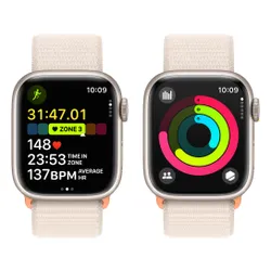 Apple Watch 9 GPS 41 мм алюминиевый лунный светящийся / лунный светящийся спортивный браслет