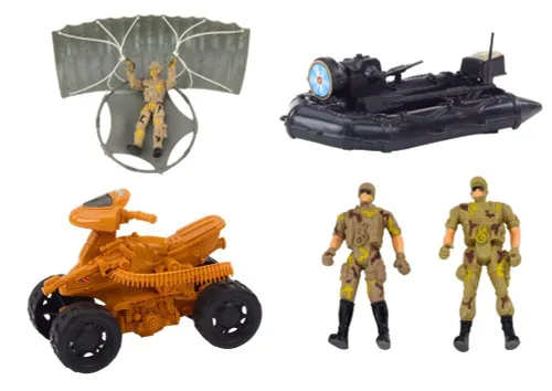 Zestaw Wojskowy Militarny Czołg Helikopter Quad Ponton Figurki Dźwięki Światła