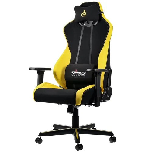 Fotel Nitro Concepts S300 Astral Yellow Gamingowy do 135kg Tkanina Czarno-żółty