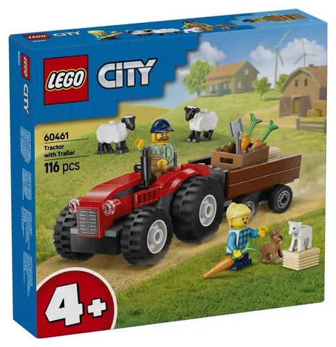 LEGO City 60461 Czerwony traktor z przyczepą i owcą