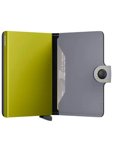 Kompaktowy portfel RFID Secrid Miniwallet Matte - grey / lime
