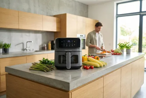 Air Fryer Frytkownica beztłuszczowa GÖTZE & JENSEN AF300T 4.5l z okienkiem do obserwacji postępów gotowania