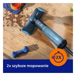 Mop elektryczny PHILIPS OneUp XV3101/11 czas pracy do 50 minut, 2x szybsze mopowanie, 2 wymienne pady w zestawie (Bezprzewodowy)