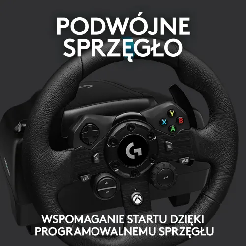 Kierownica Logitech G923 z pedałami do Xbox Series X/S, Xbox One, PC Force Feedback + szkynia biegów Driving Force Shifter