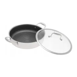 Garnek stalowy niski z powłoką nieprzywierającą plaster miodu 28cm 4l 2029