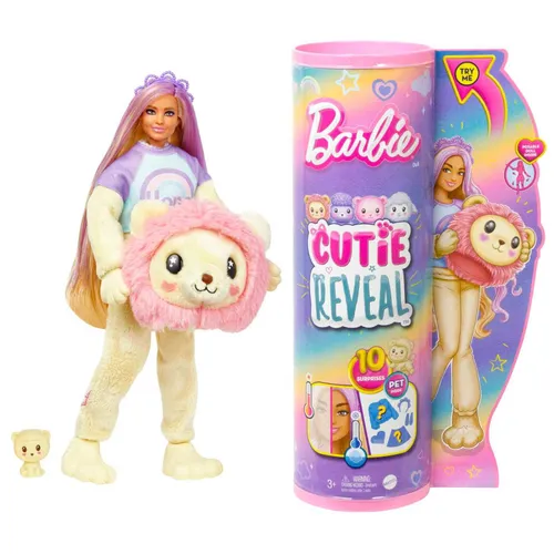 Lalka Barbie Cutie Reveal Lew Słodkie stylizacje HKR06