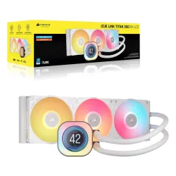 Chłodzenie Corsair iCUE LINK Titan 360 RX LCD RGB Biały