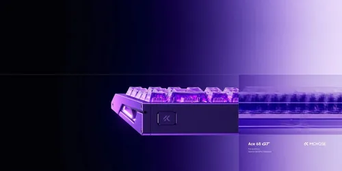 Klawiatura gamingowa Mchose MC-Ace68GT-5 przewodowa magnetyczna podświetlana fioletowa