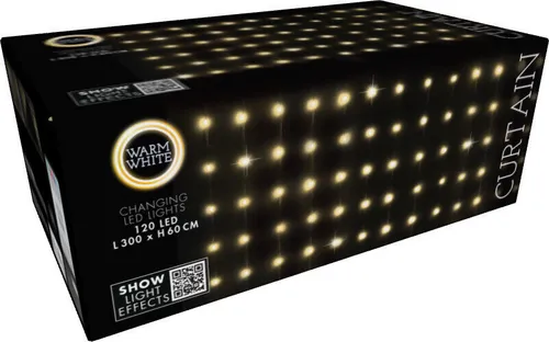 Kurtyna dekoracyjna CHRISTMAS DECORATION 232135 120 LED Sieciowe 3 m Biały