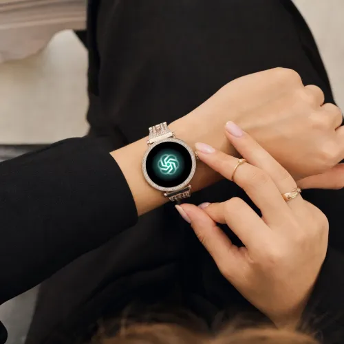 Smartwatch STELIO Lusso Gem AI 38mm Złoty + Bransoletka YES