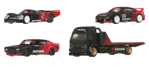 Zestaw pojazdów Hot Wheels Premium Advan Racing Team JBM06 (4 szt.)