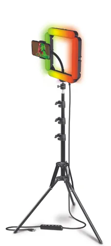 Mikrofon HAWK HW-MIC101 + Lampa pierścieniowa do smartfona segmentowa RGB XLINE SF700 selfie