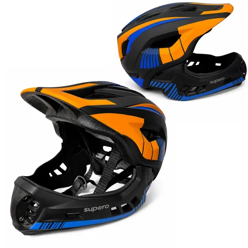 Kask rowerowy dziecięcy, szczękowy, na rower, hulajnogę, SUPERO, S