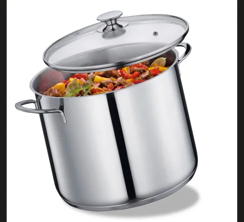 KÜCHENPROFI Capri – stalowy garnek ze szklaną pokrywką 12 l śred. 28 x 20,5 cm