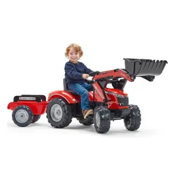 Traktor Na Pedały Dla Dzieci 3-6 Lat Do 50Kg Falk Massey Ferguson Przyczepa Klakson Łańcuch