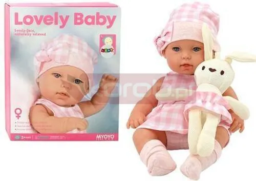 Lalka bobas w nosidełku króliczek