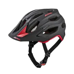 Kask rowerowy ALPINA Carapax 2.0 Czarno-czerwony MTB (rozmiar M)