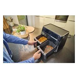 Air Fryer Frytkownica beztłuszczowa BRAUN TwinCook 5 TD5073 10l z podwójnym koszem i okienkiem do obserwacji postępów gotowania