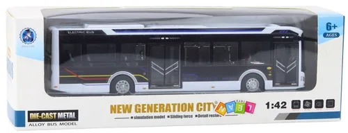Autobus Miejski Interaktywny Metalowy 1:42 Światła Dźwięk Otwierane Elementy
