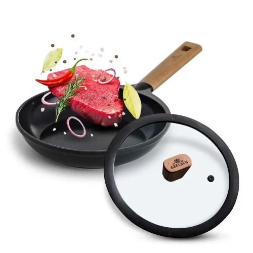 GERLACH Natur 24 cm - patelnia ceramiczna nieprzywierająca z pokrywką