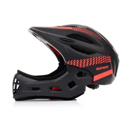 Kask rowerowy full-face METEOR Lupus S 48-52 cm czarny/czerwony