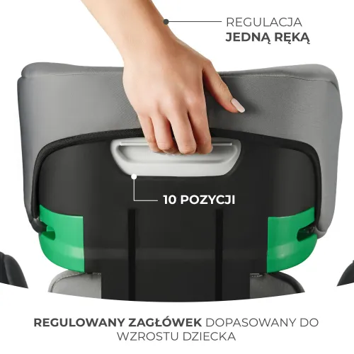 Fotelik samochodowy KINDERKRAFT I-Spark I-Size 2w1 100-150 cm (9-36 kg) Szary