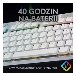 Logitech Klawiatura G915 TKL RGB Mechanical Tactile White 920-009664