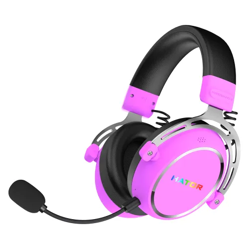 Słuchawki bezprzewodowe z mikrofonem Hator Hypergang 3 Wireless ESH52 ANC Nauszne Fioletowy