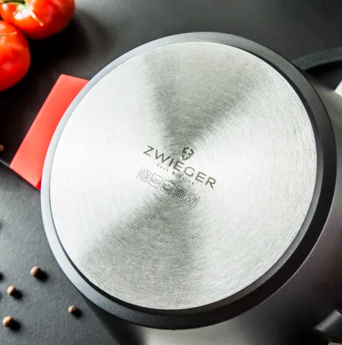ZWIEGER Obsidian 5,5 l czarny - garnek aluminiowy z pokrywką