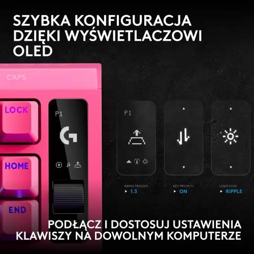 Klawiatura magnetyczna Logitech G Pro X2 TKL Rapid Różowy