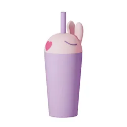 Kubek termiczny ze słomką Asobu Bestie Tumbler 0,72 l - bunny