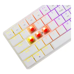 Klawiatura gamingowa White Shark GK-006211 Nagamaki Red Switch przewodowa mechaniczna podświetlana biała
