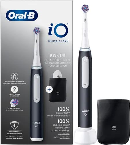 Szczoteczka magnetyczna ORAL-B iO White Clean Czarny (końcówka wybielająca + pokrowiec)