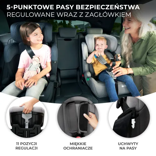 Fotelik samochodowy KINDERKRAFT Comfort Up I-Size Happy Shapes 76-150 cm (9-36 kg) Wielokolorowy
