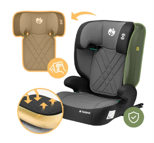 Fotelik samochodowy TULANO Joy 45 I-Size 100-150 cm (15-36 kg) Szary