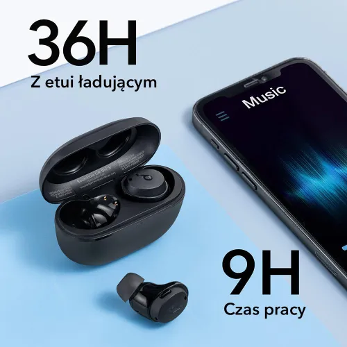 Słuchawki bezprzewodowe Soundcore DOT 3i v2 Dokanałowe Bluetooth 5.2 Czarny